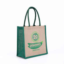 Promotional Gift Eco-Friendly Durable Reusable Jute Tote Bag with Hot-Transfer Logo